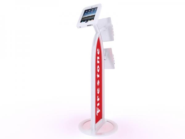 MOD-1353 iPad Kiosk with Literature Holders -- White